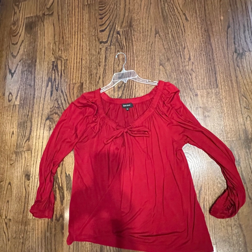 Karen Kane Red Blouse Top Sz XL - Picture 4 of 5